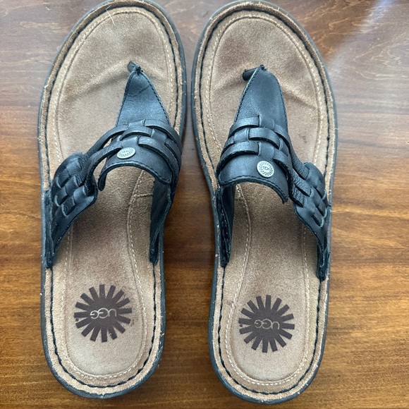 Used, UGG Jenaya (1007561 7) flip flop sandal, size 8, black - Picture 3 of 5